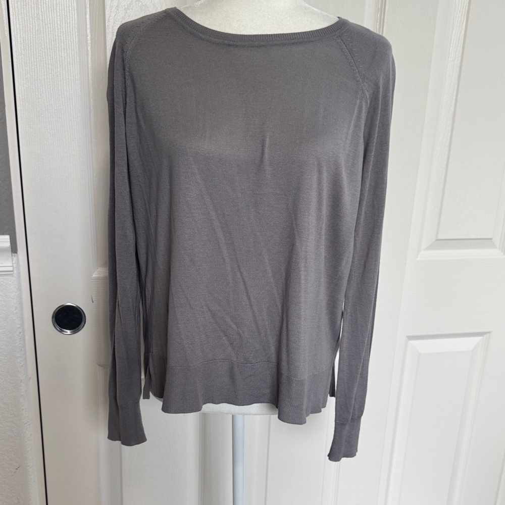 Zara Gray Long Sleeve Knit Top - Size large